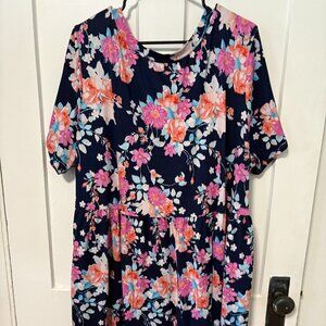 Blue floral dress with pockets